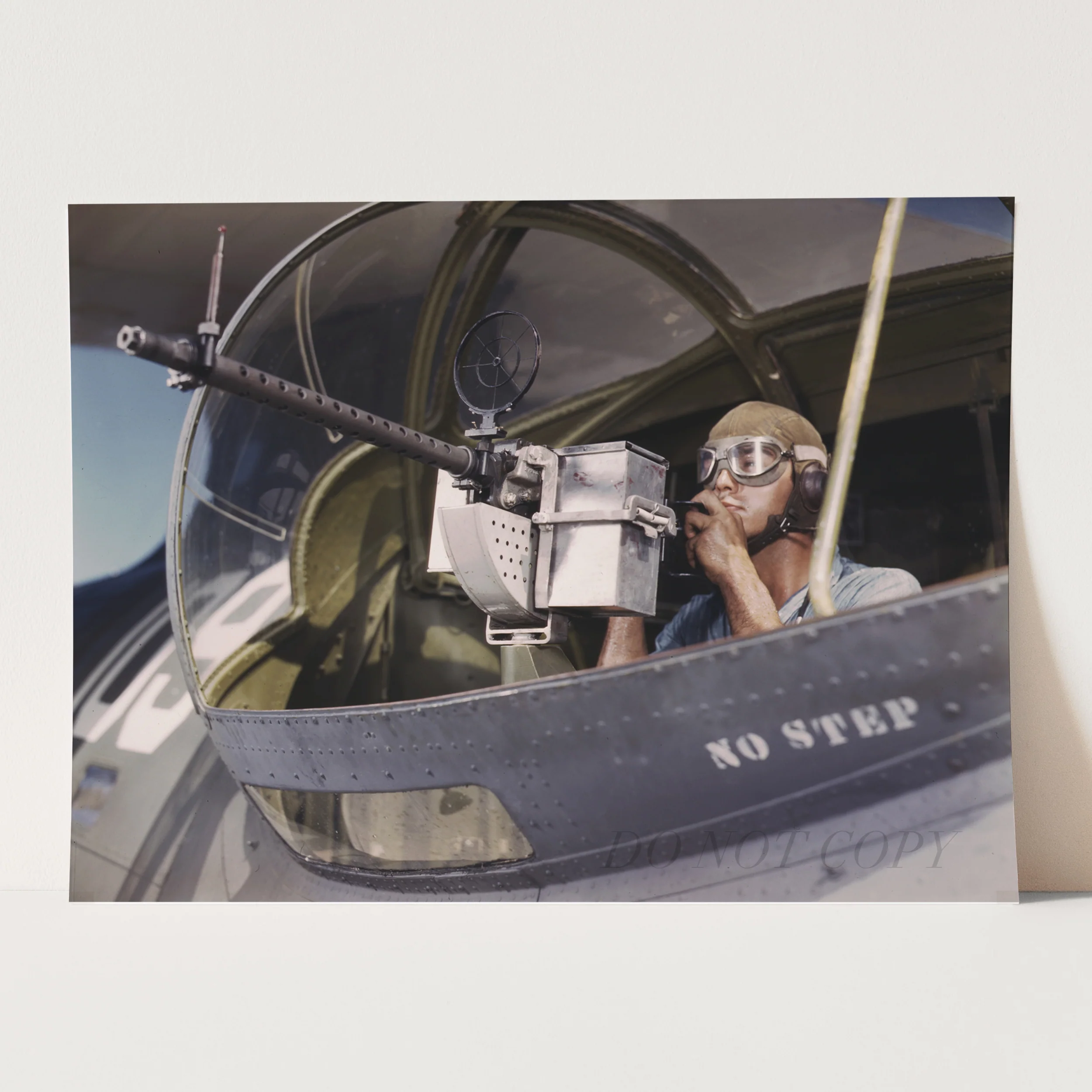 Aiming Machine Gun On American Warplane, World War Two - Image 3