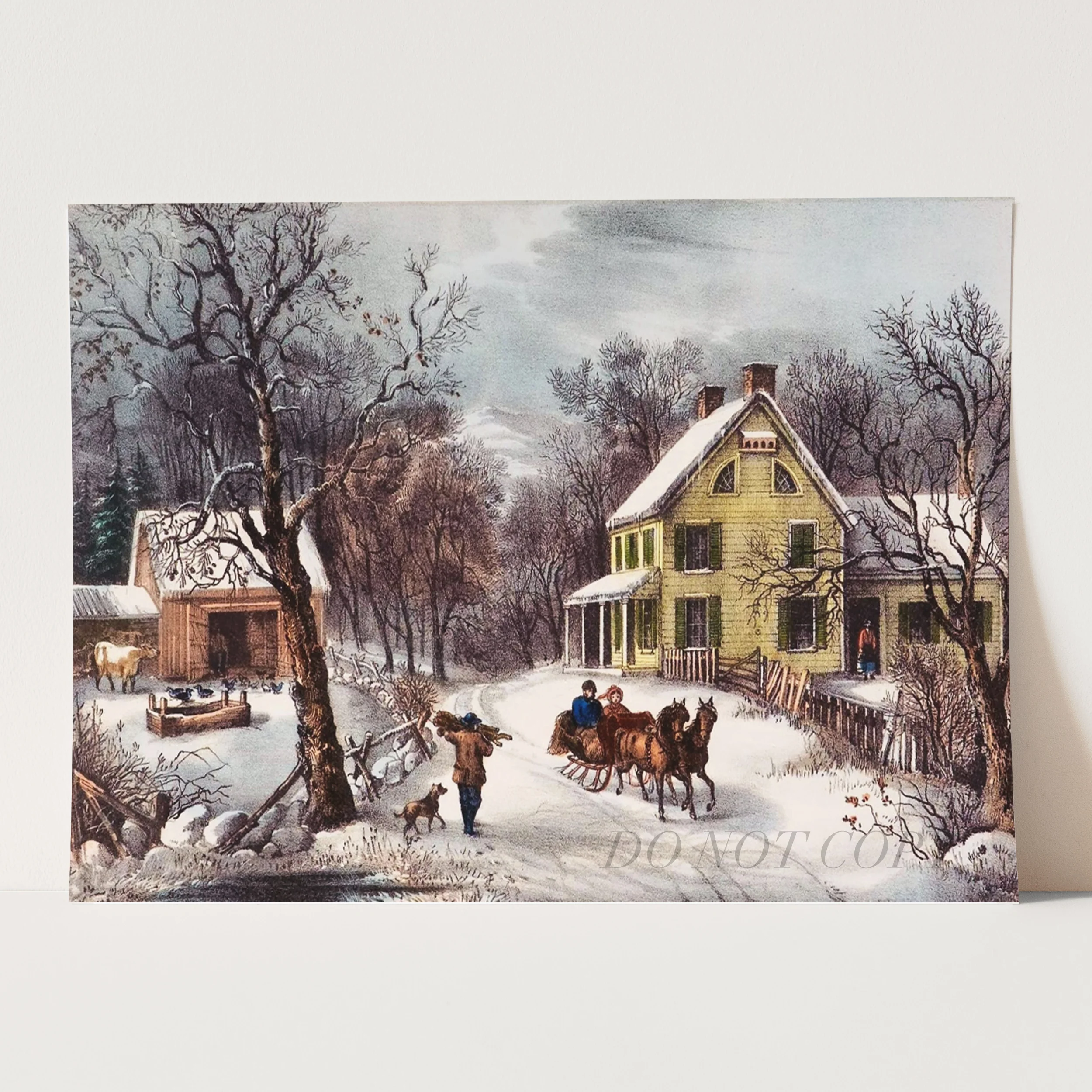 American Homestead Winter by Currier & Ives - Image 3