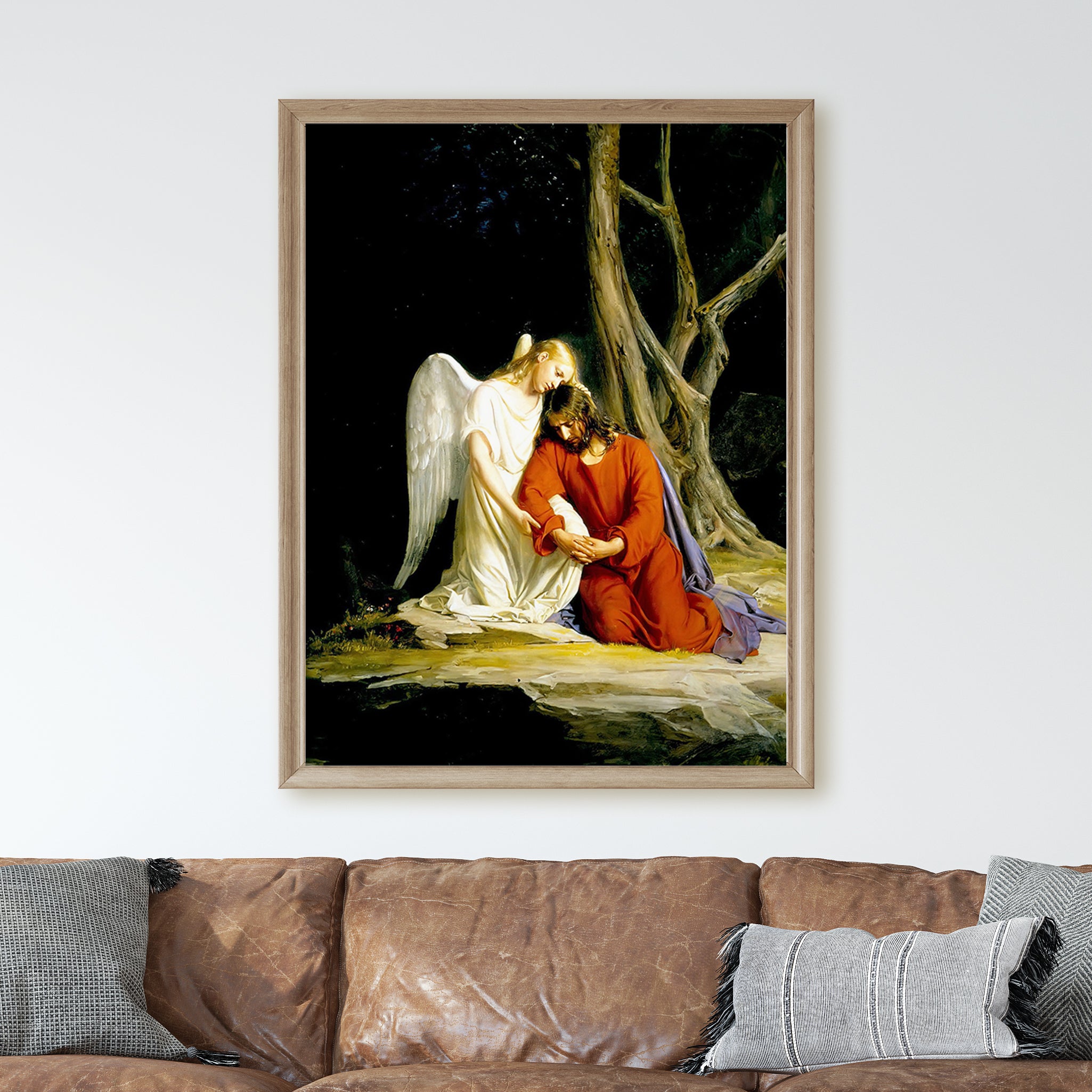 An Angel Comforting Jesus Before His Arrest in the Garden of Gethsemane (1873) by Carl Bloch - Image 2