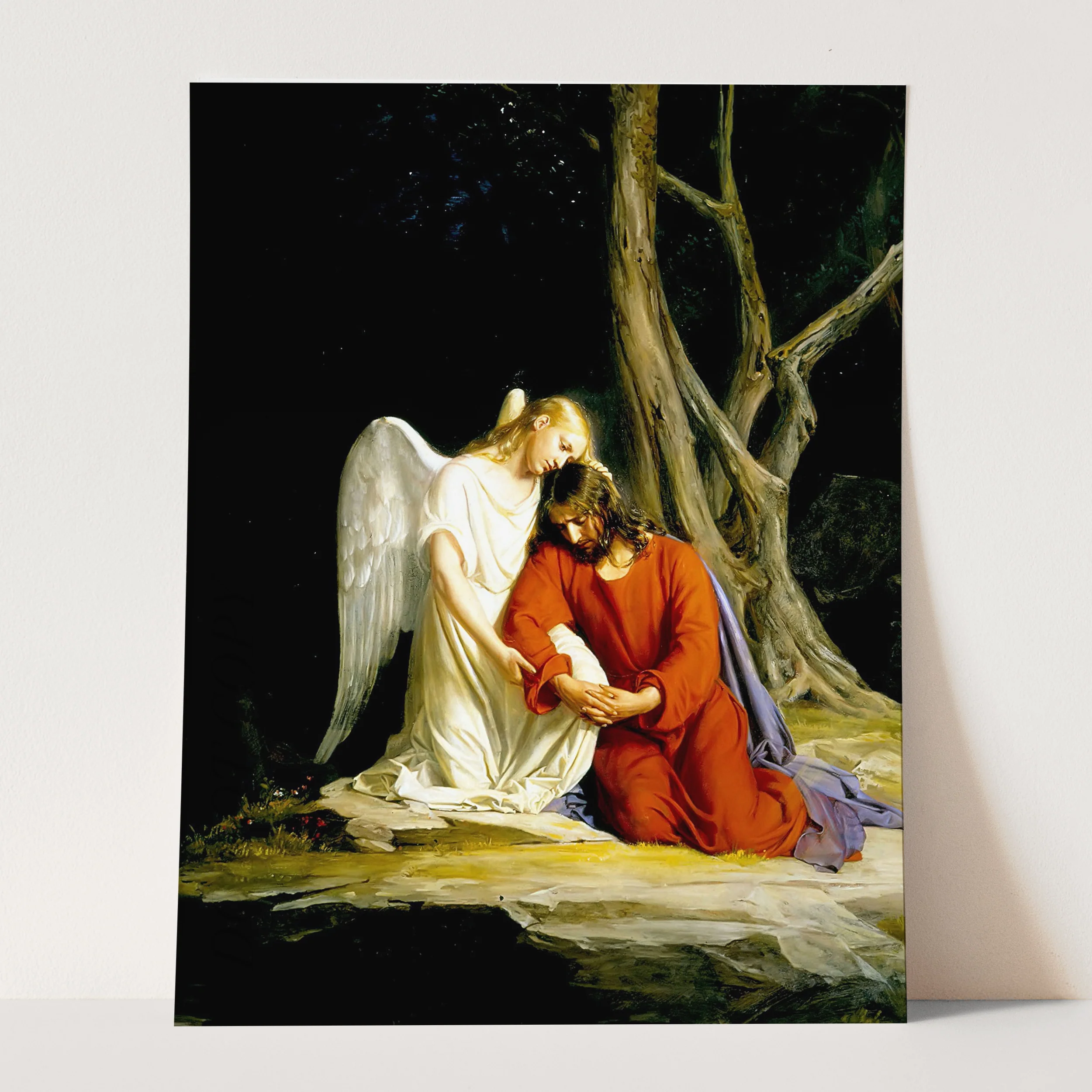 An Angel Comforting Jesus Before His Arrest in the Garden of Gethsemane (1873) by Carl Bloch - Image 3