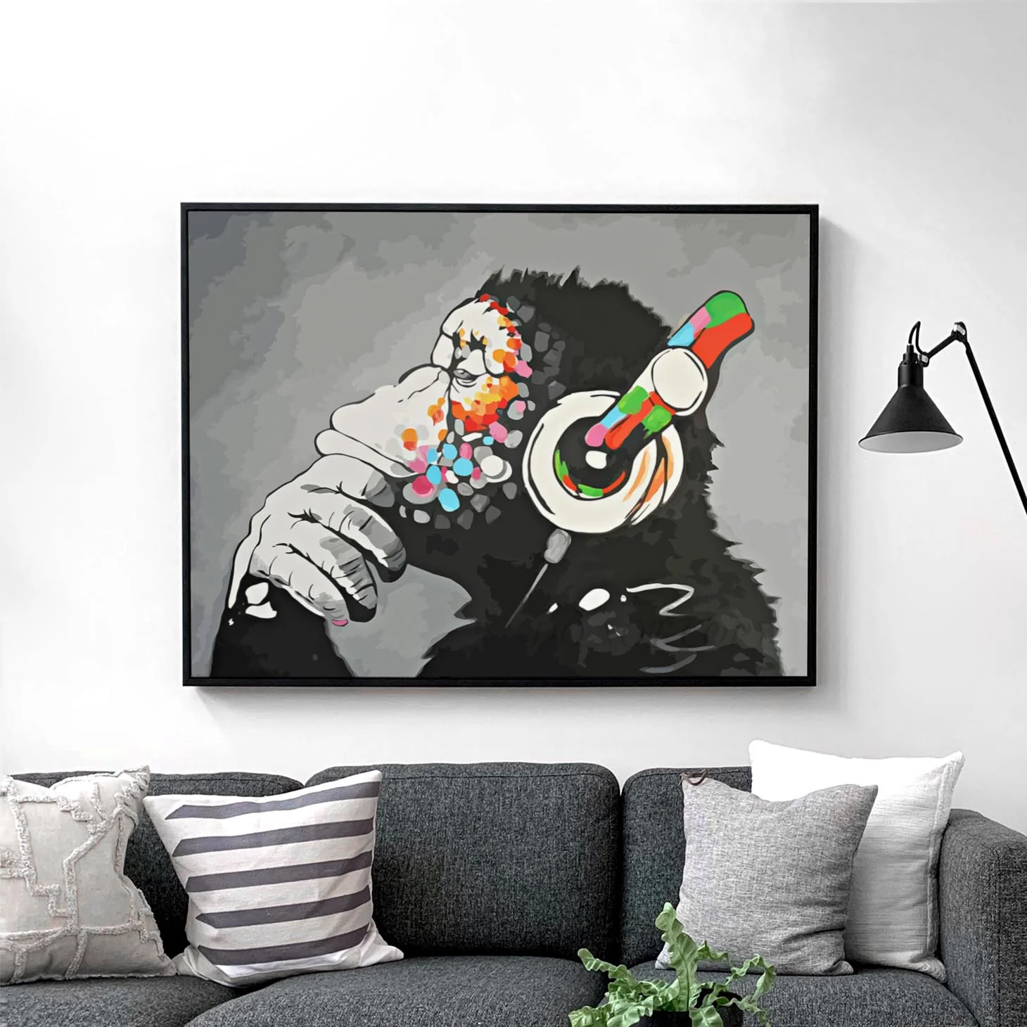Banksy Monkey Beat - DJ Monkey Wearing Headphones - Image 2