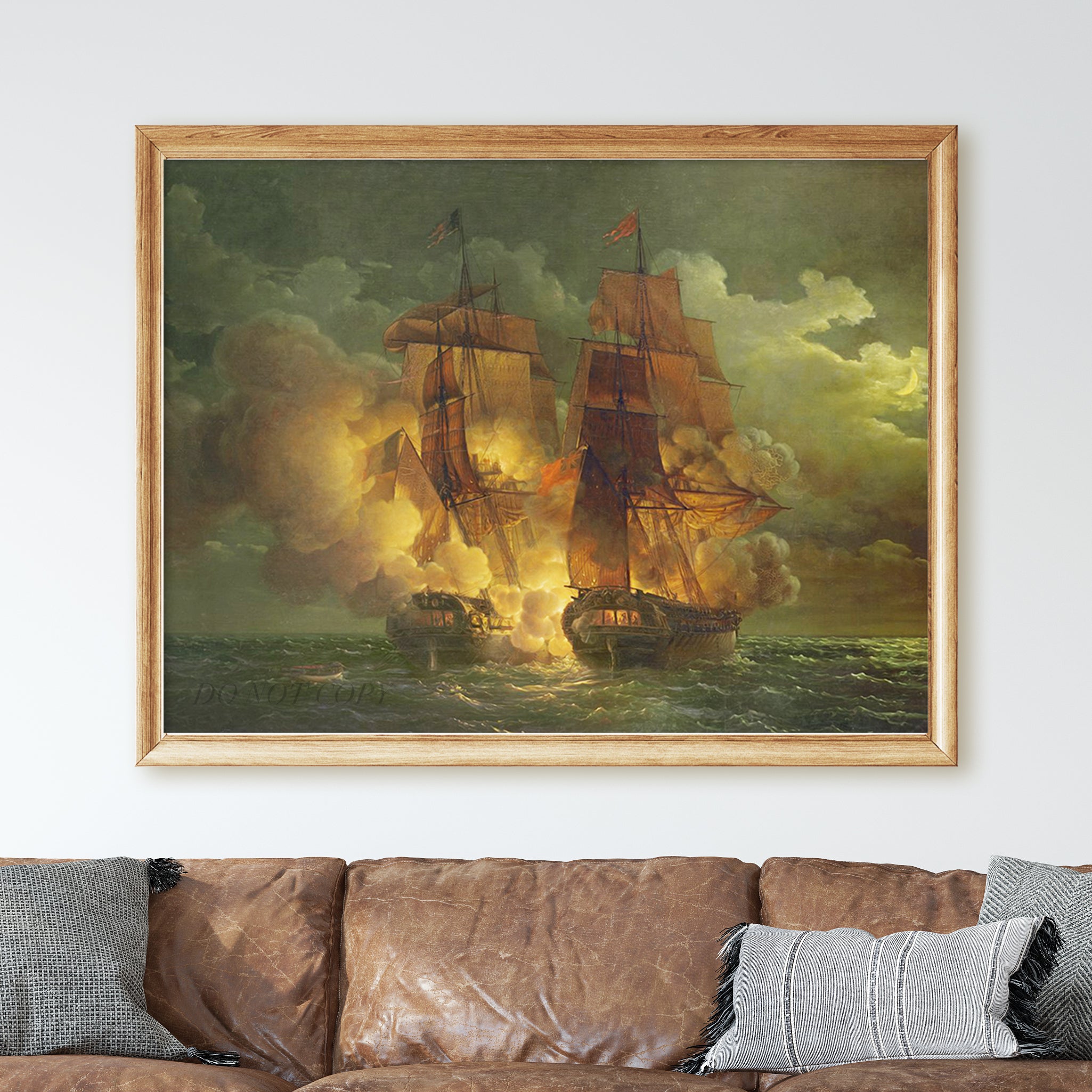 Battle Between the French Frigate 'Arethuse' and the English Frigate 'Amelia' by Louis Philippe Crepin - Image 2