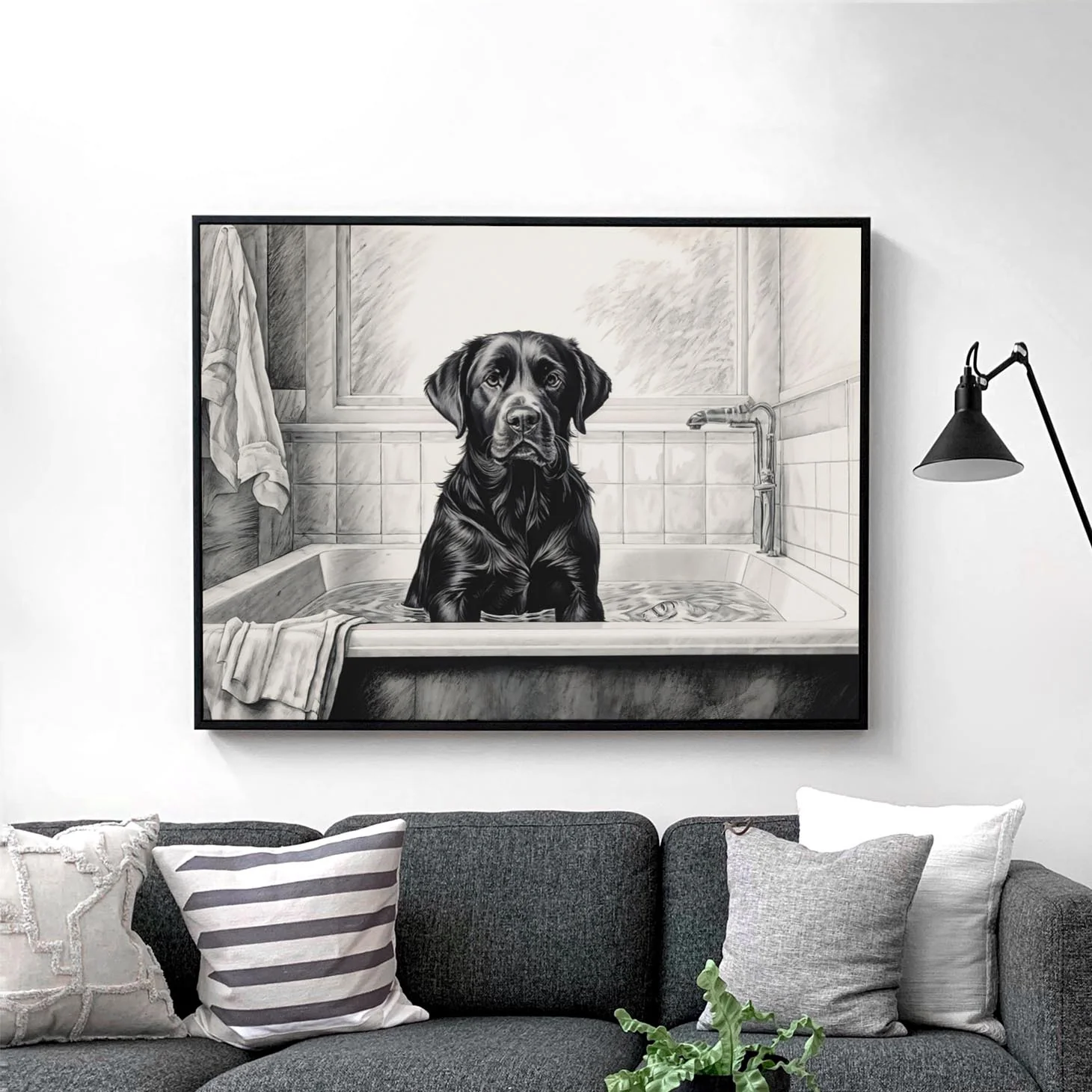 Black Labrador Retriever in the Bathtub - Image 3