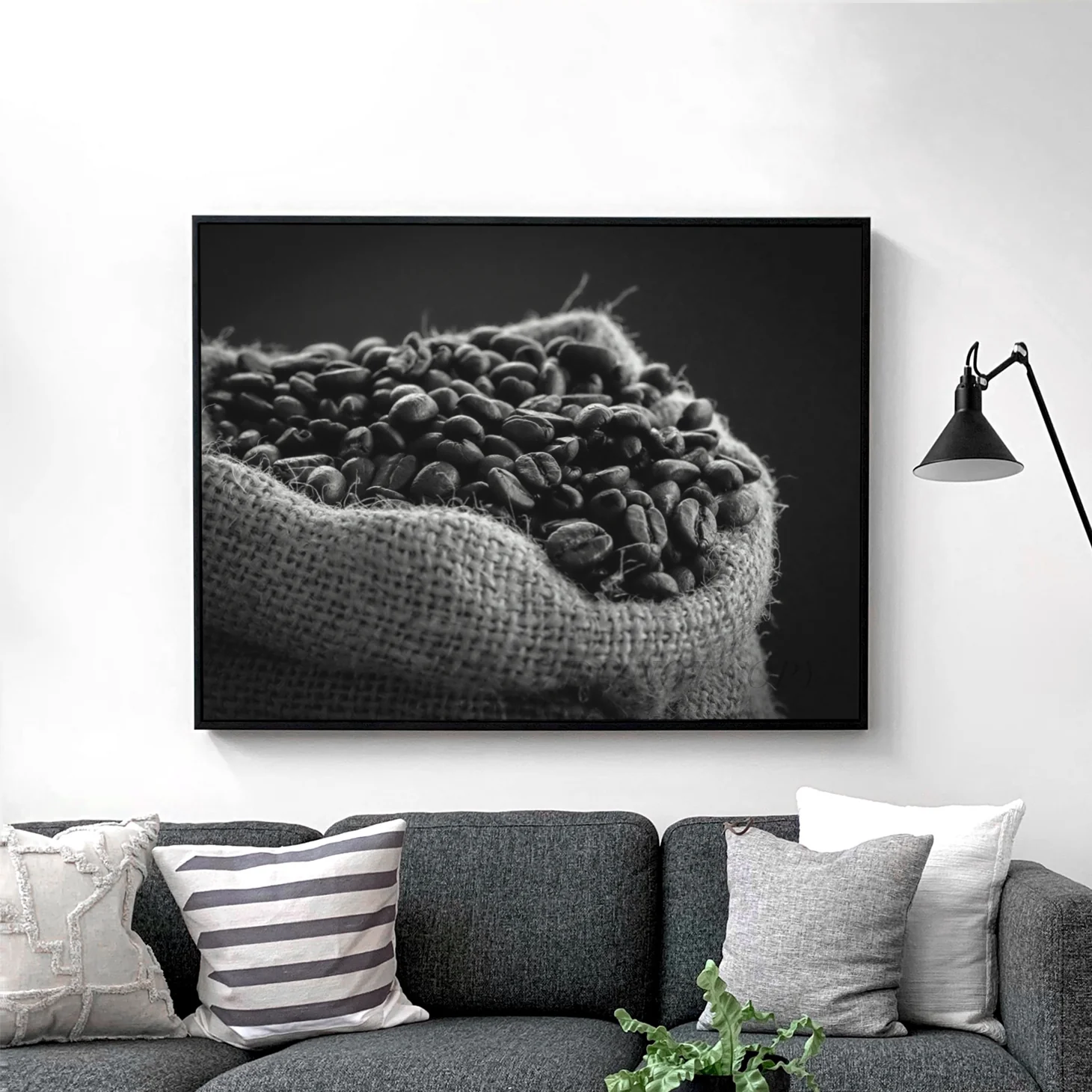 Coffee Beans in Black & White - Image 2