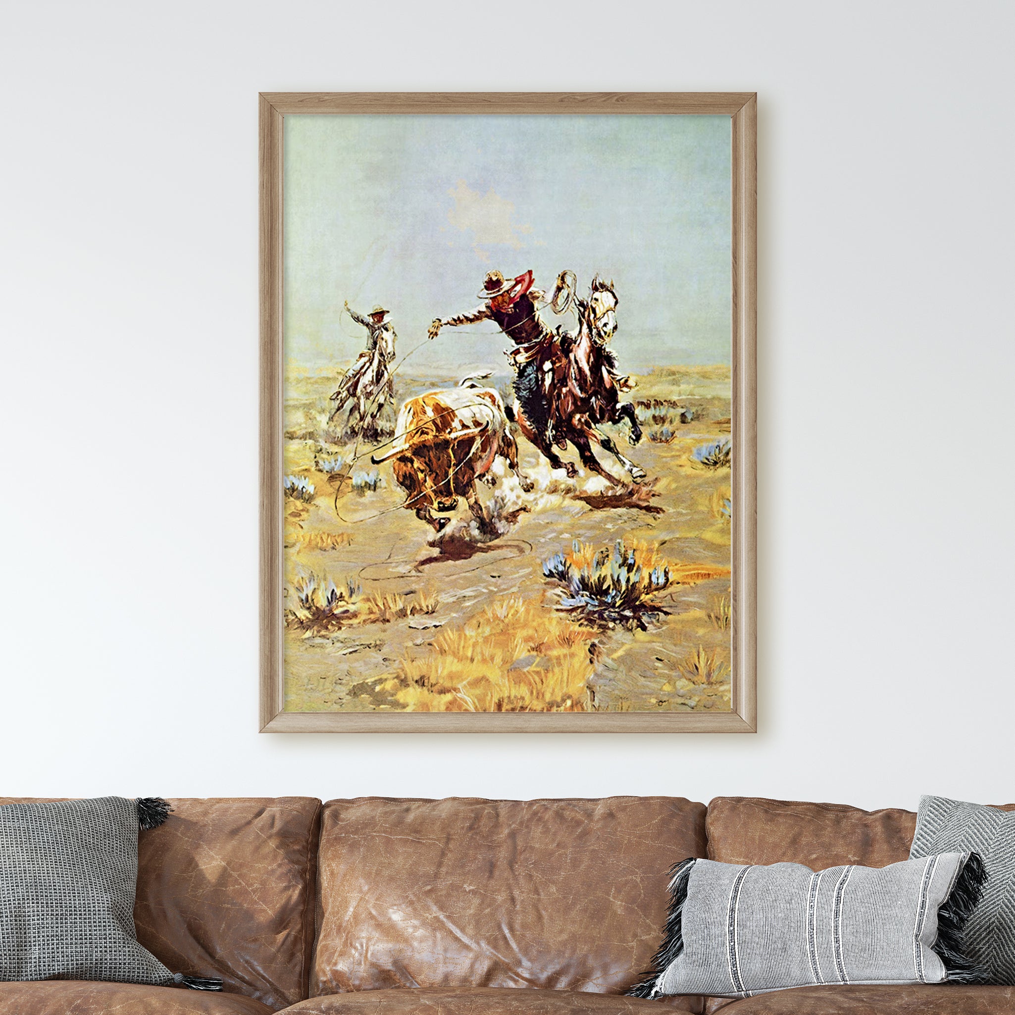 Cowboy Roping a Steer by Charles Marion Russell - Image 2