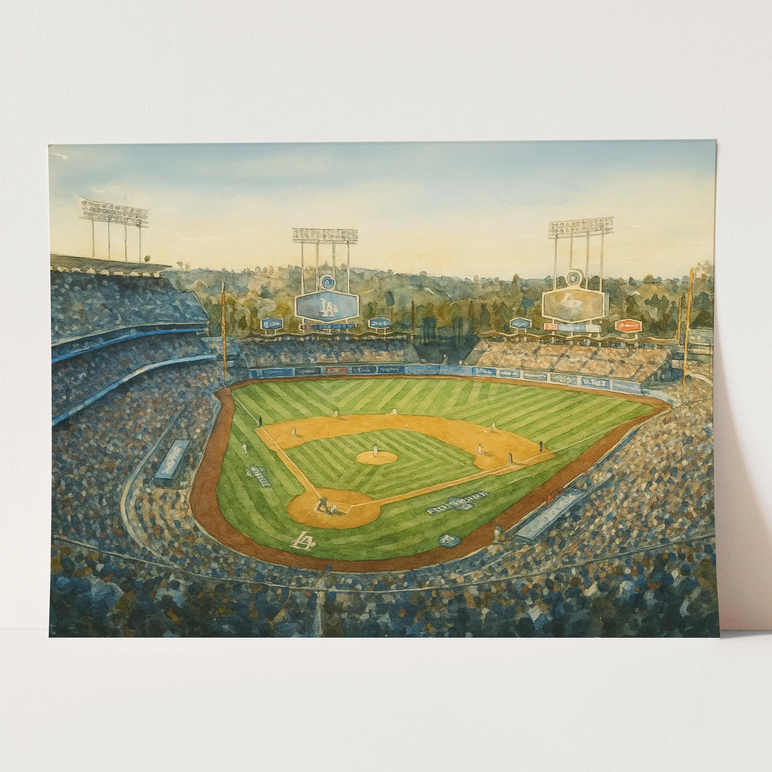 Dodger Stadium Watercolor Painting - Image 3