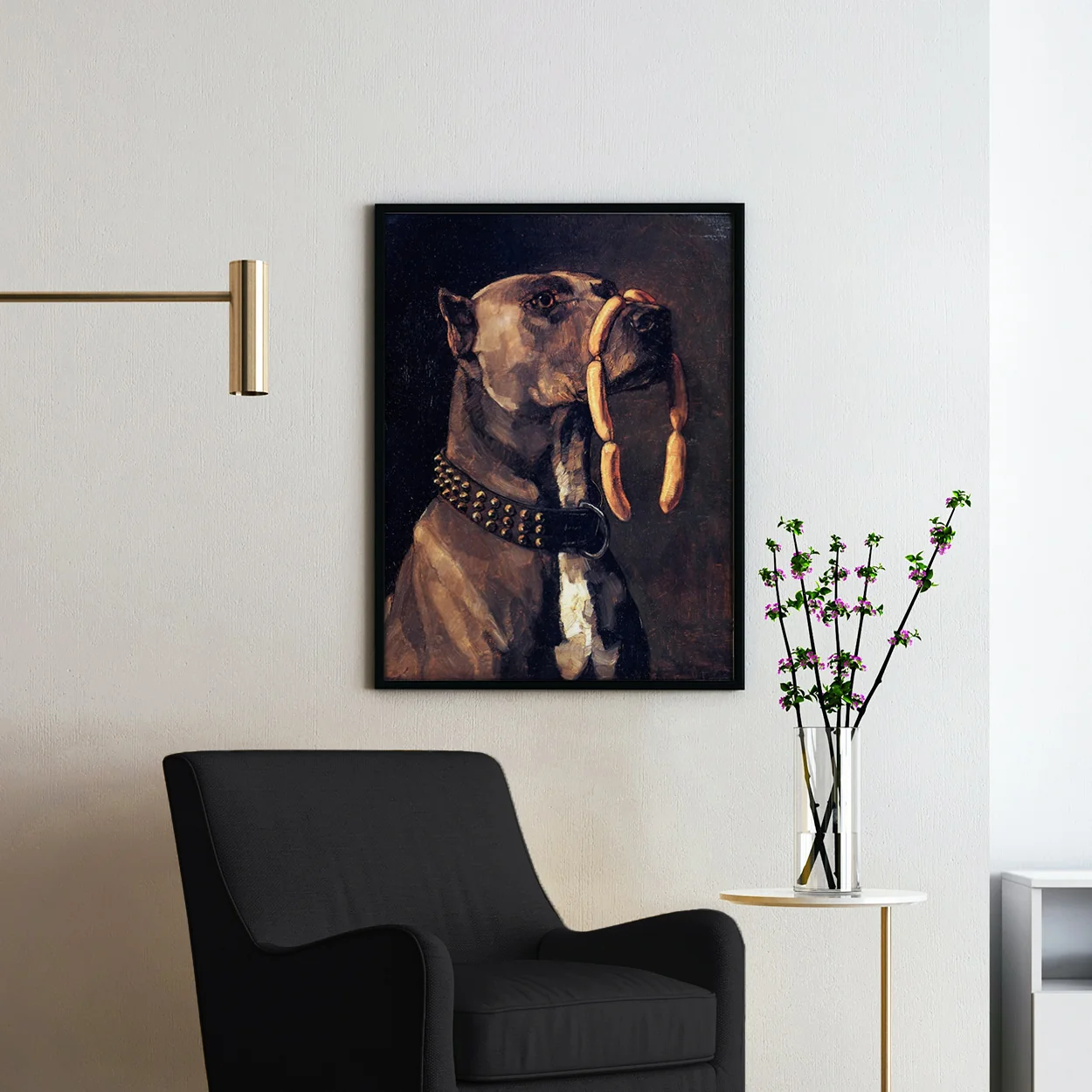 Dog With Sausage By Wilhelm Trubner - Image 2