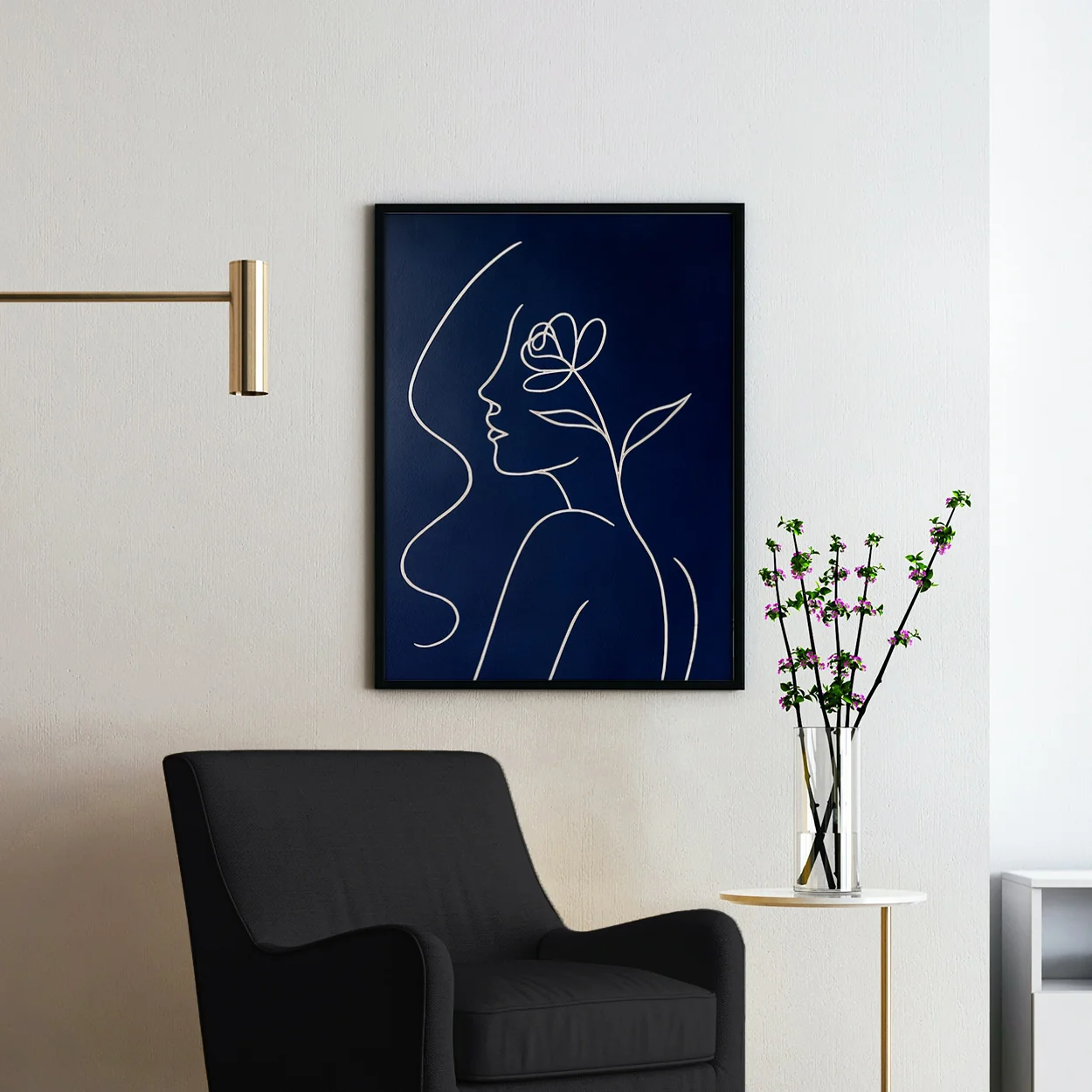 Face of a Woman - Picasso Style Line Art - Image 2