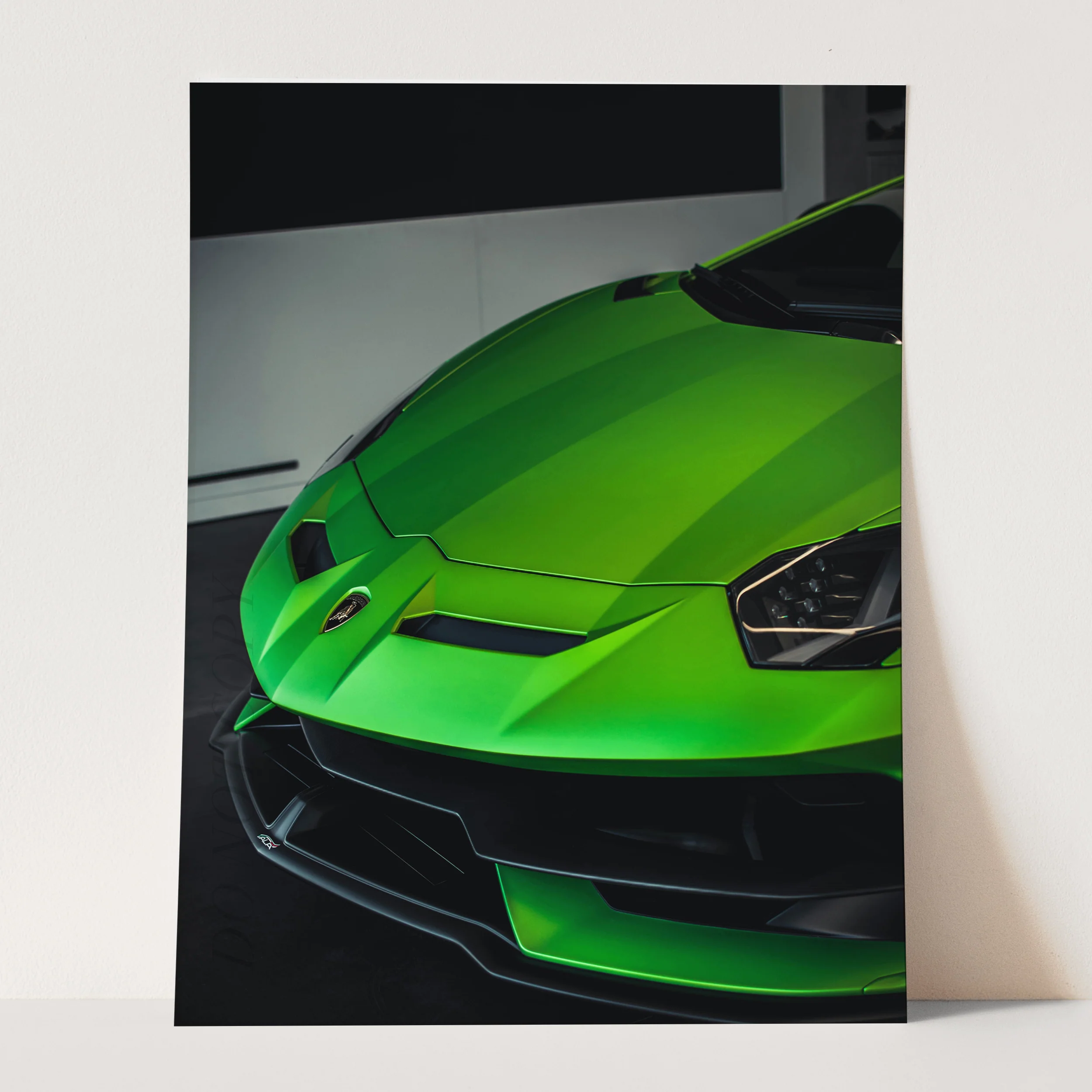 Green Lamborghini Front View - Image 3