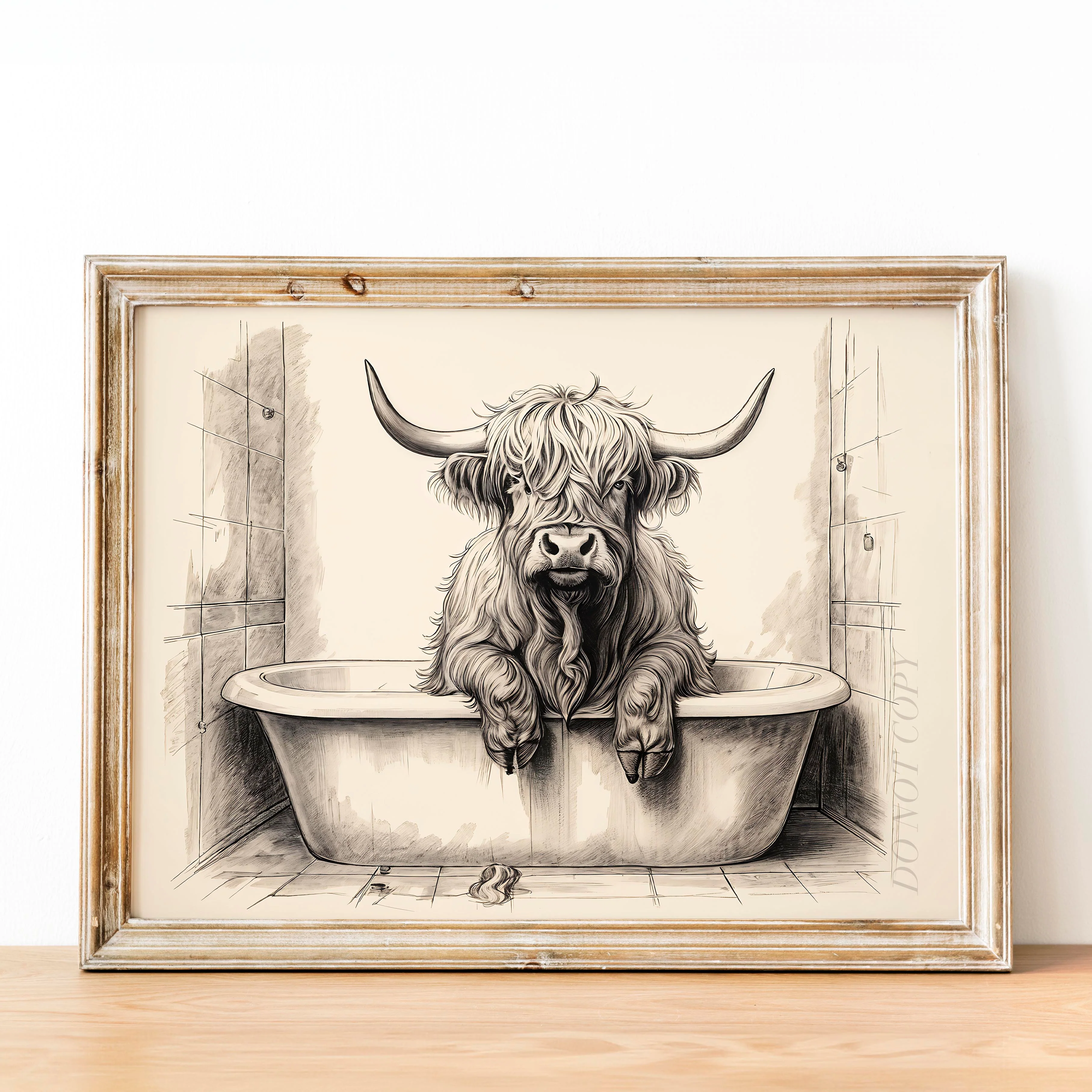 Highland Cow Taking a Bath - Image 2