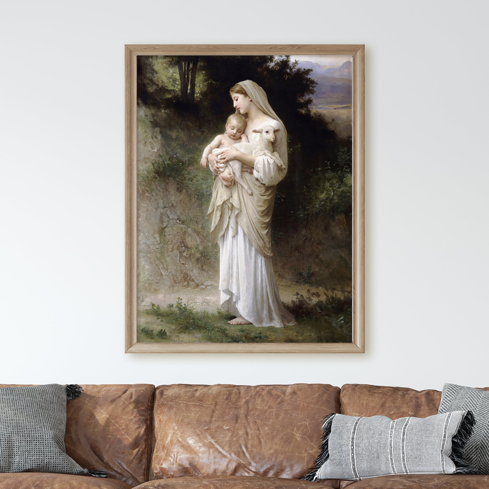 Innocence, Virgin Mary with Baby Jesus & Lamb by William-Adolphe Bouguereau - Image 2
