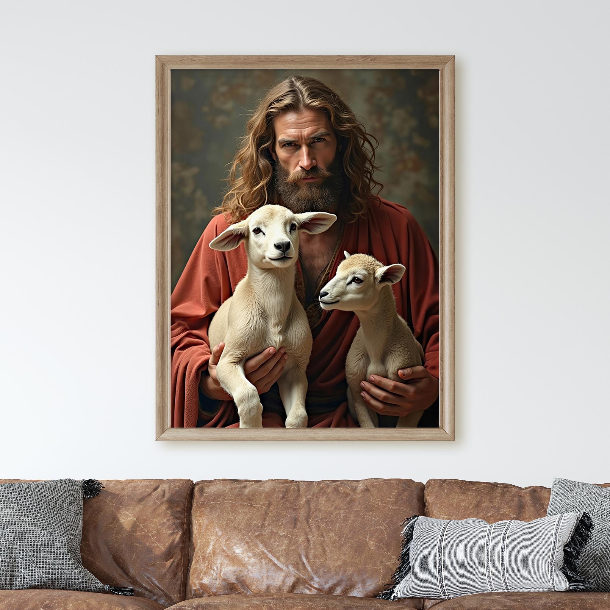 Jesus Christ Holding Lambs - Image 2