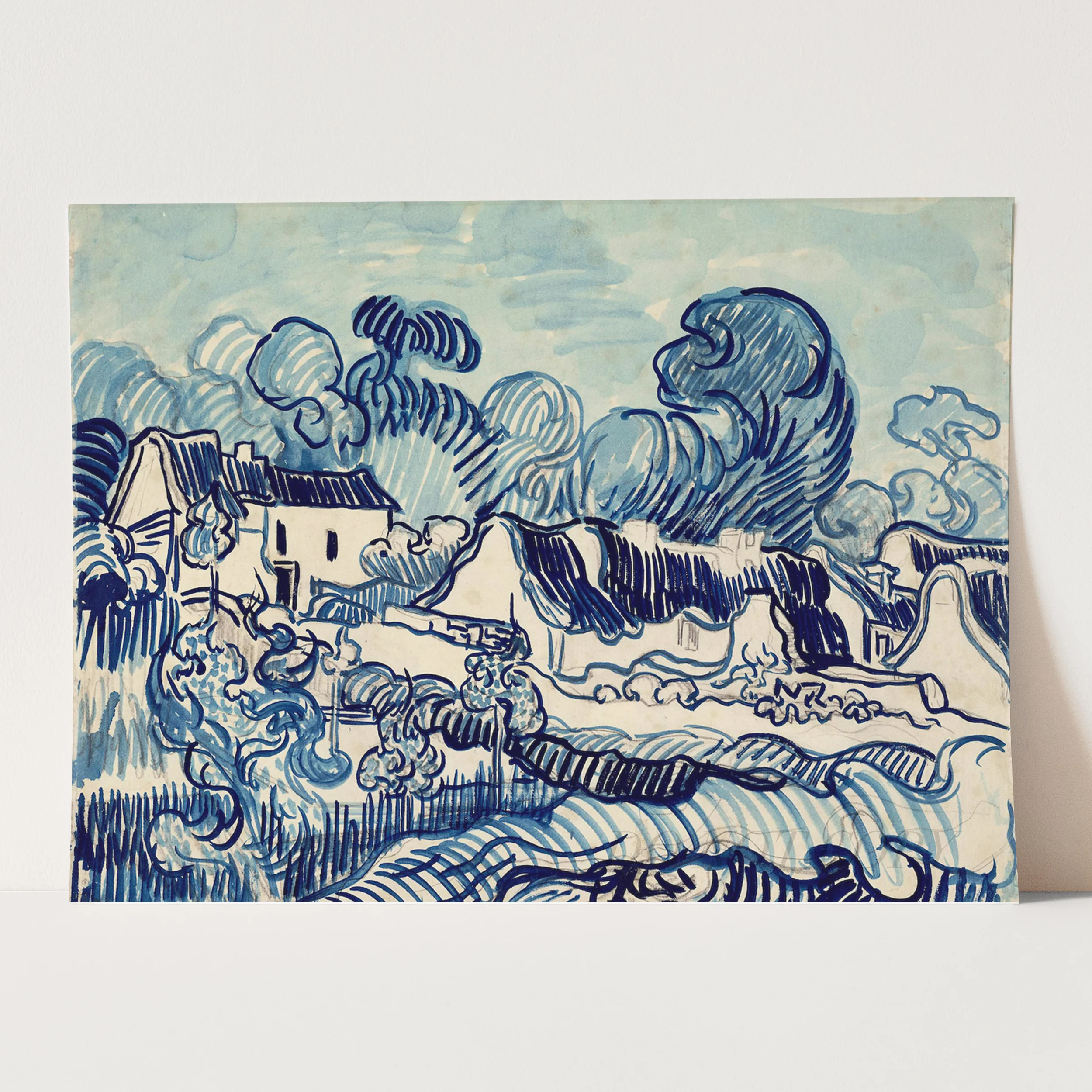 Landscape with Houses 1890 by Vincent Van Gogh - Image 3