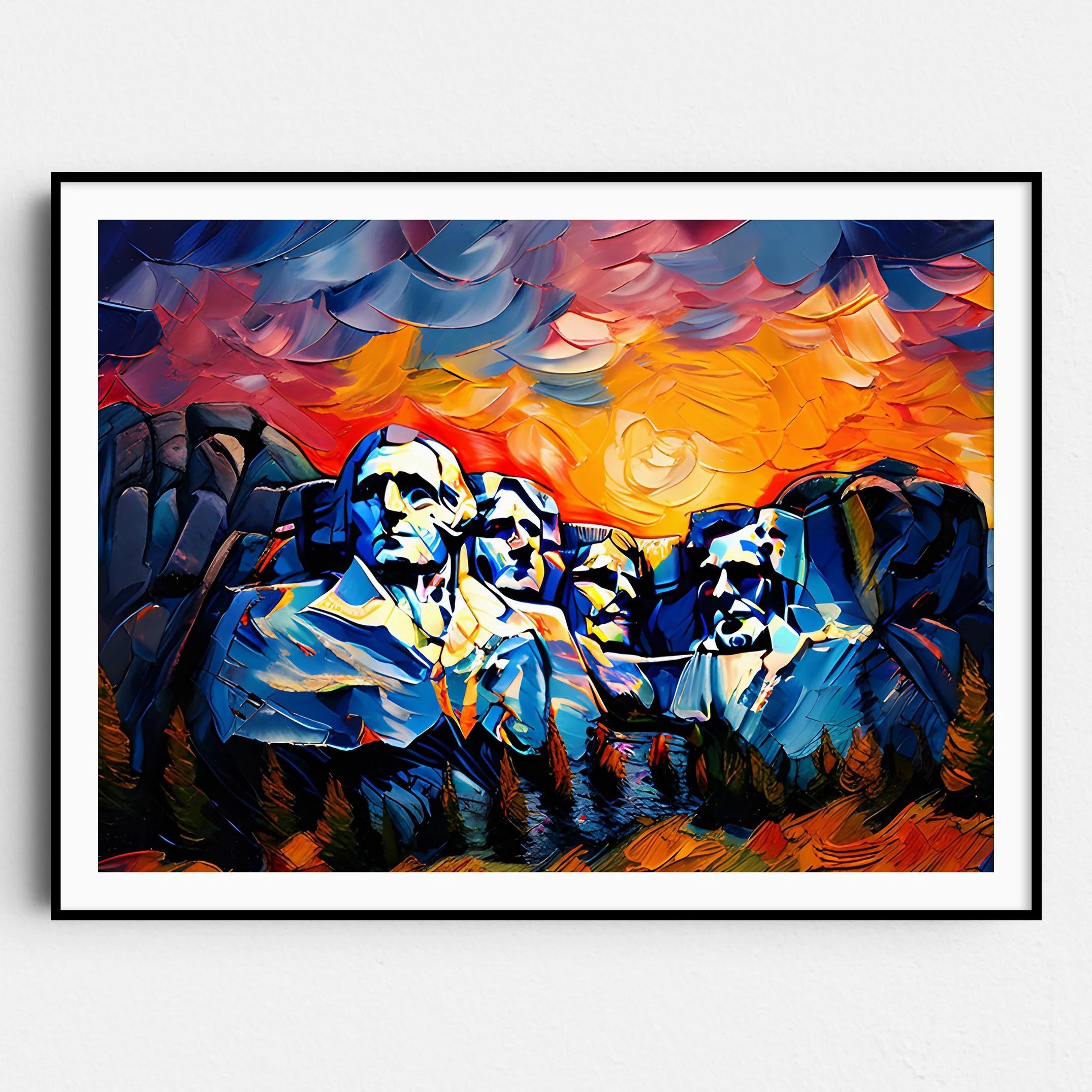 Mount Rushmore As Van Gogh Starry Night