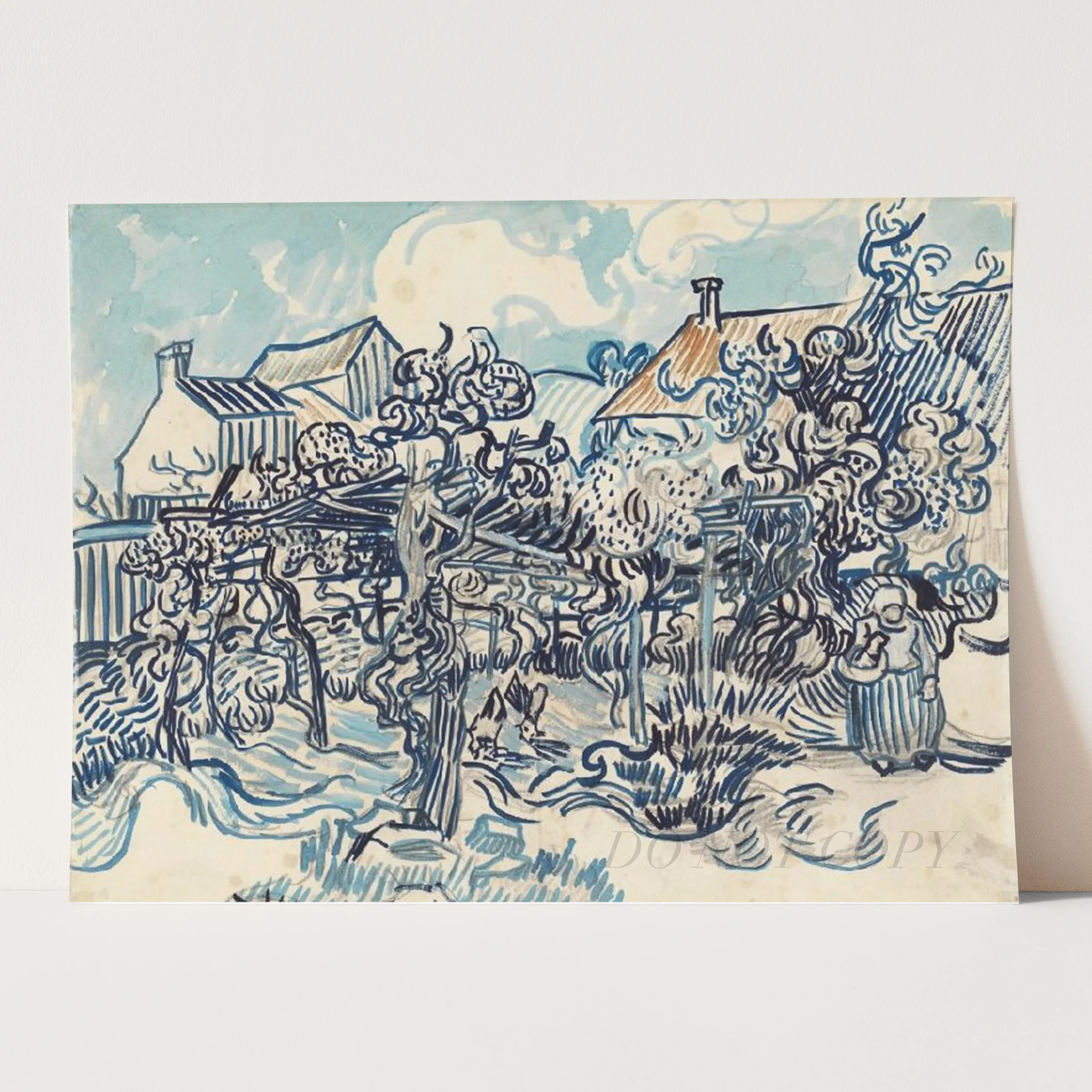 Old Vineyard with Peasant Woman (1890) by Van Gogh - Image 3
