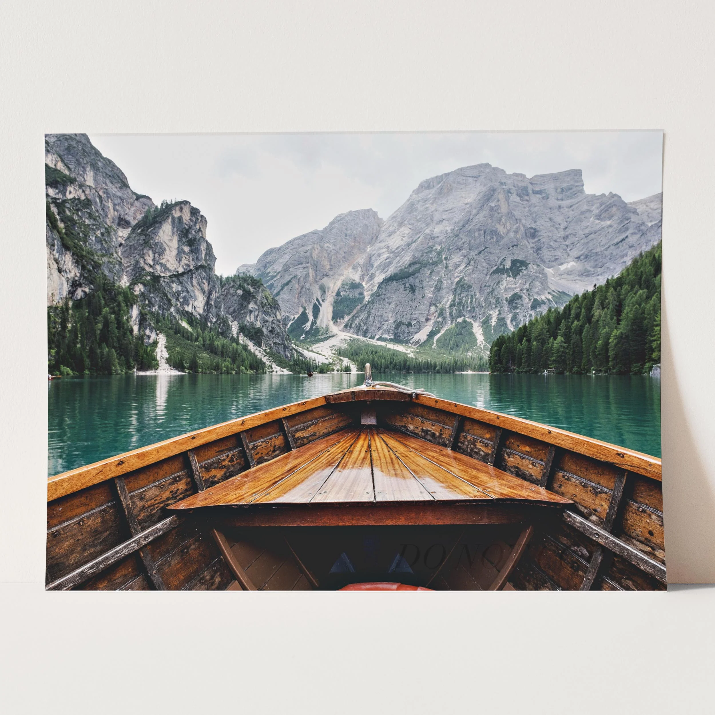 Row Boat on Lake with Mountain - Image 5