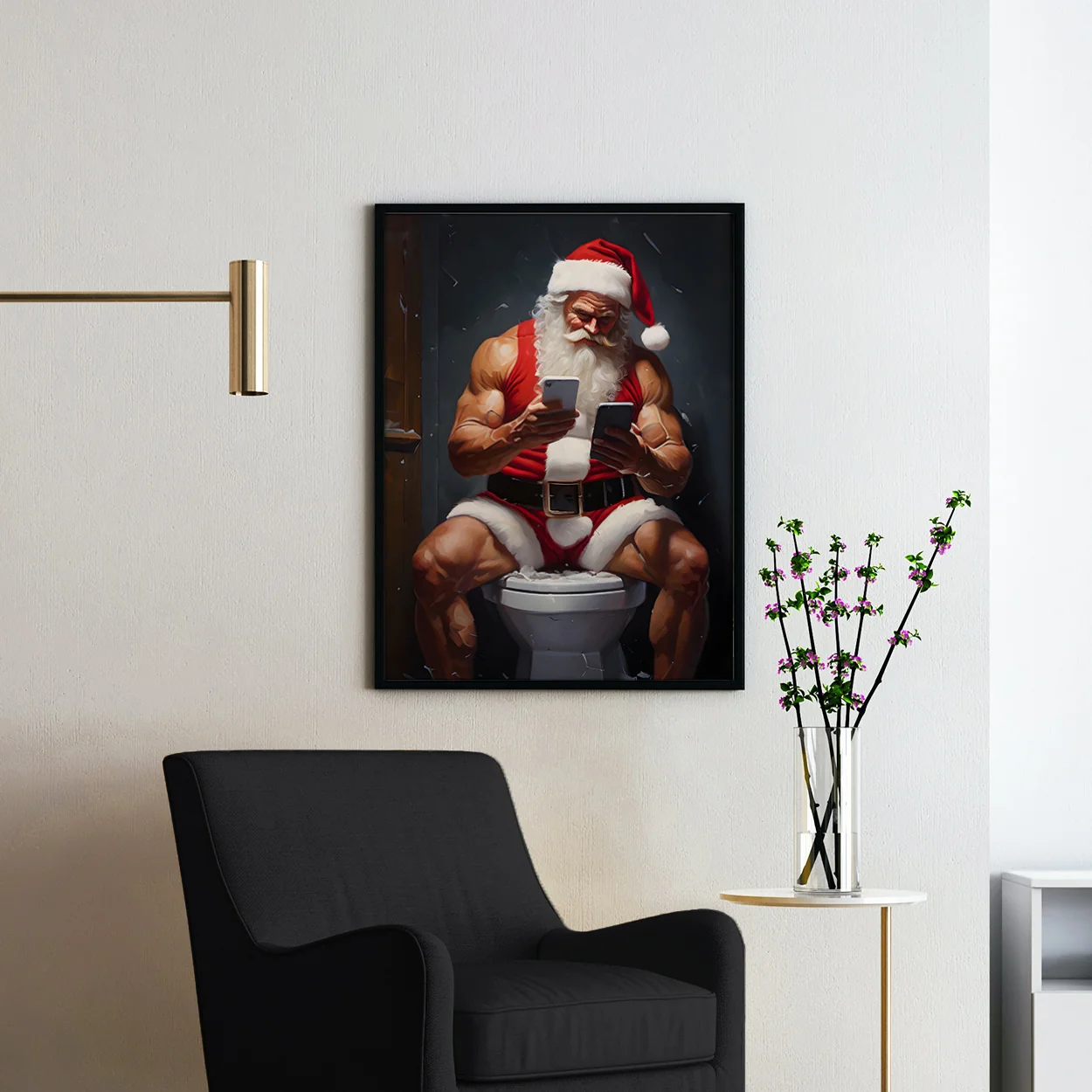 Santa Claus Working Hard on His Busiest Night of the Year - Image 2