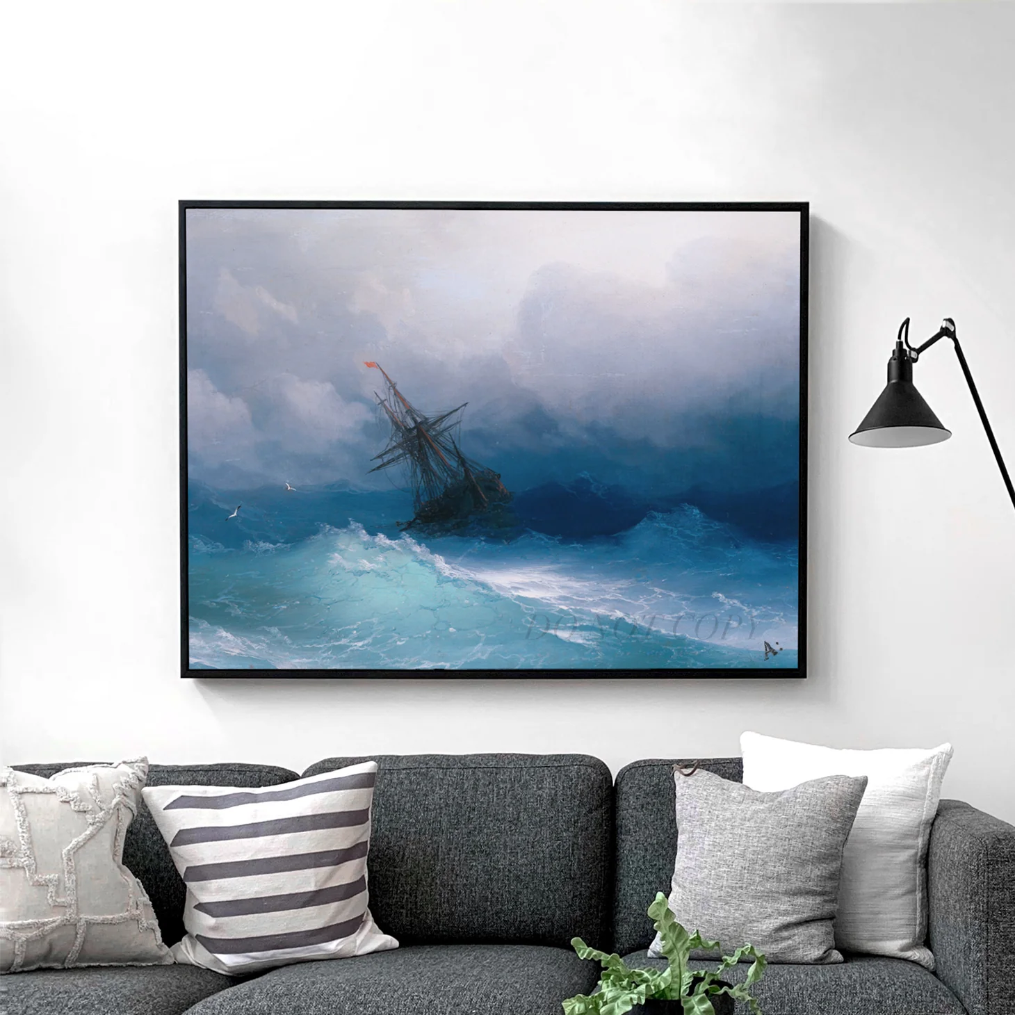 Ship on Stormy Seas by Ivan Aivazovsky - Image 2
