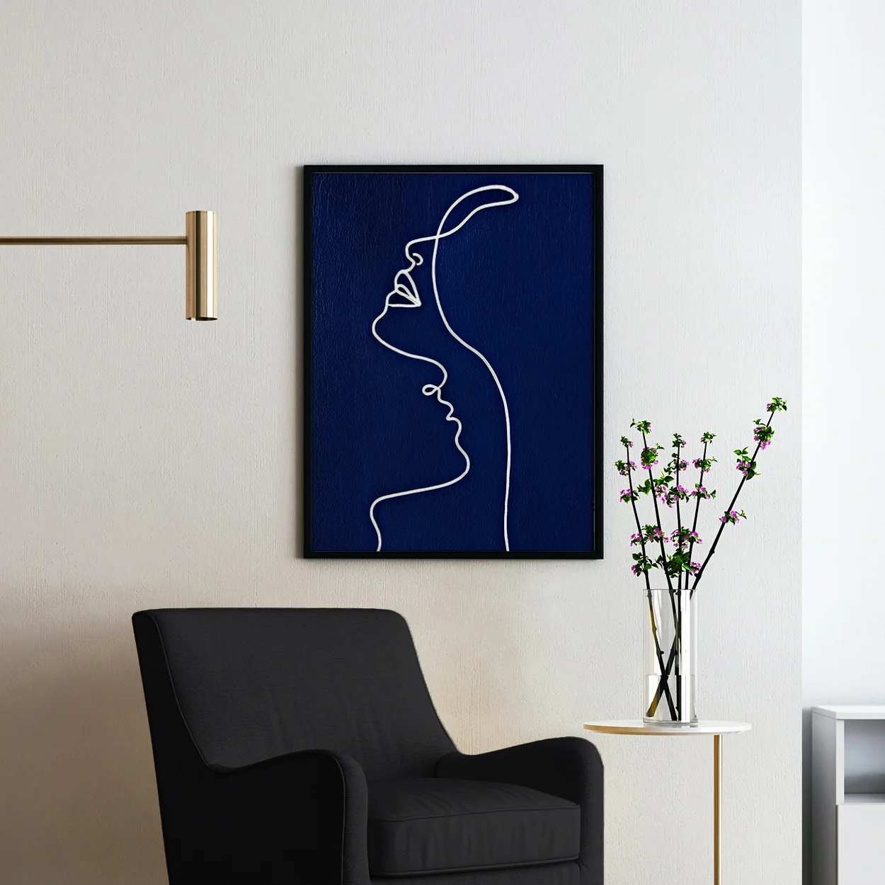 Side View of a Woman - Picasso Style Line Art - Image 2