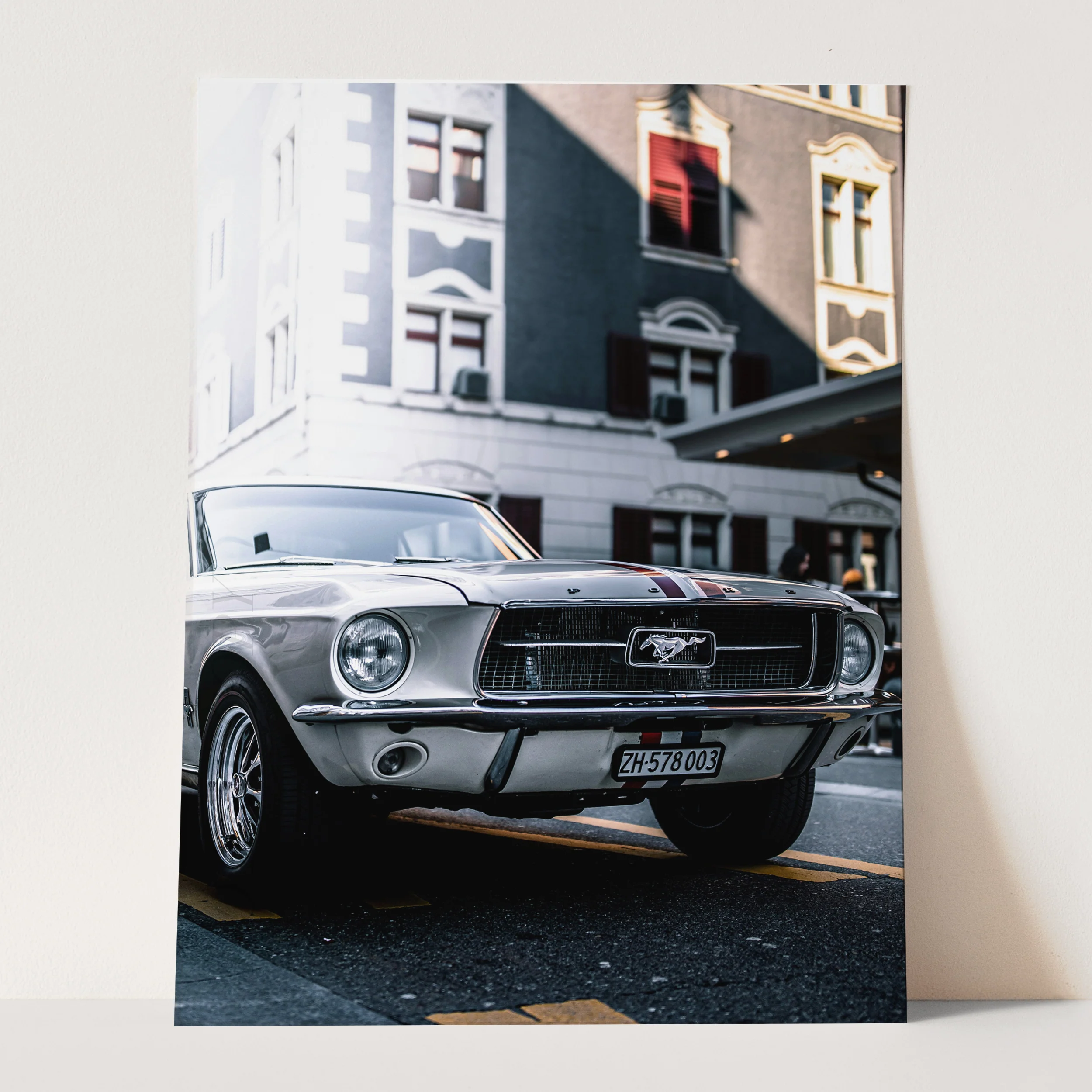 Silver Ford Mustang in the City - Image 3