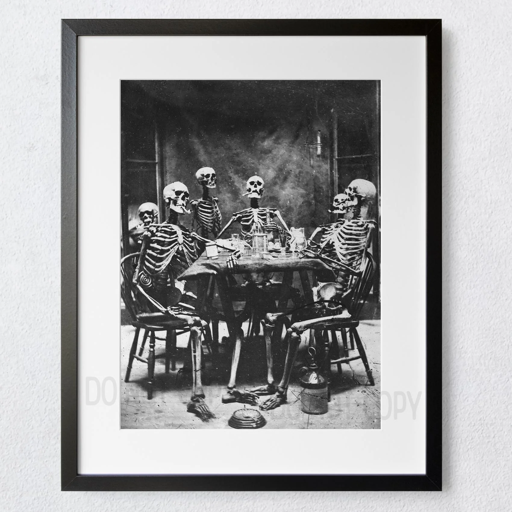 Skeletons Smoking And Drinking 1800s - Image 3