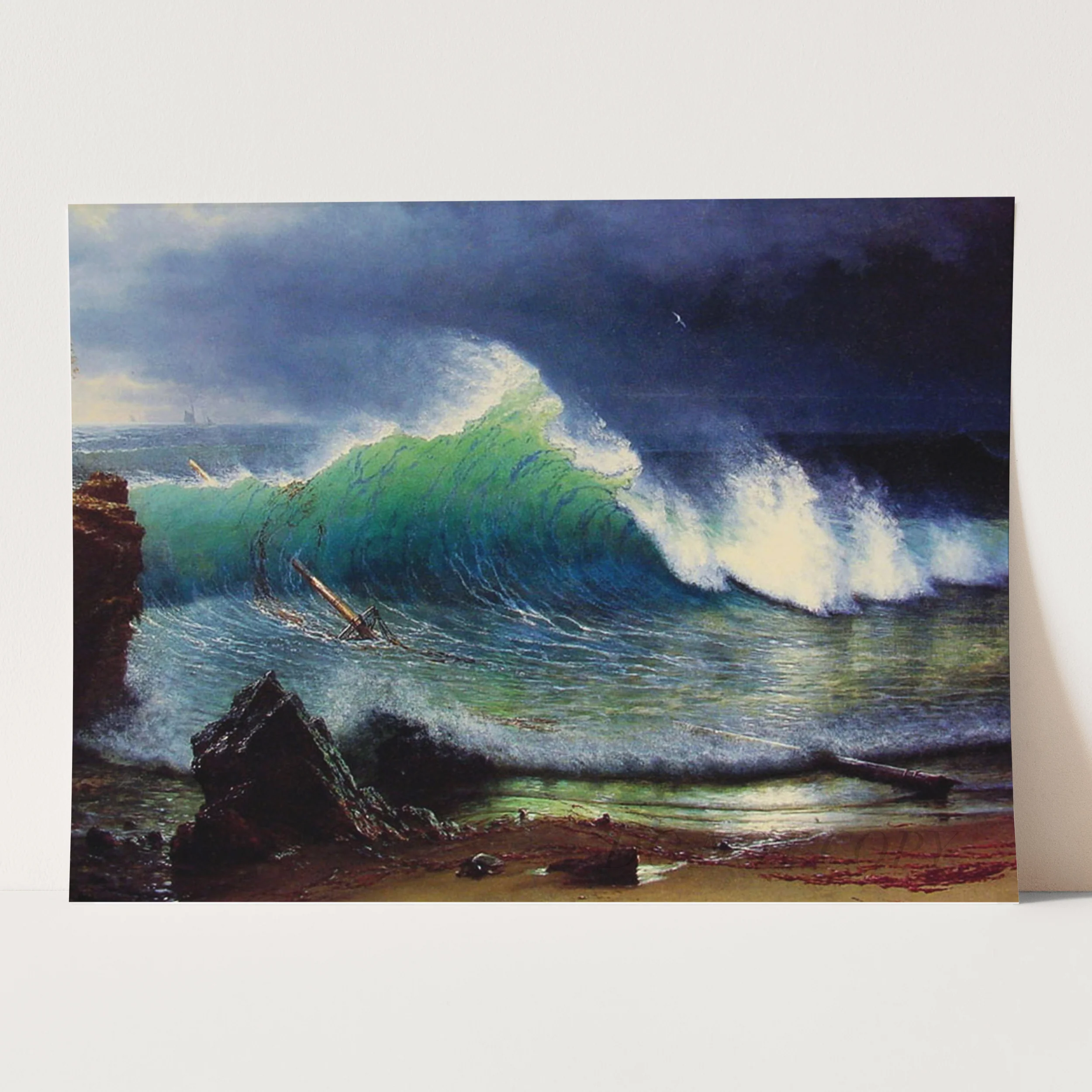 The Shore of the Turquoise Sea (1878) by Albert Bierstadt - Image 3