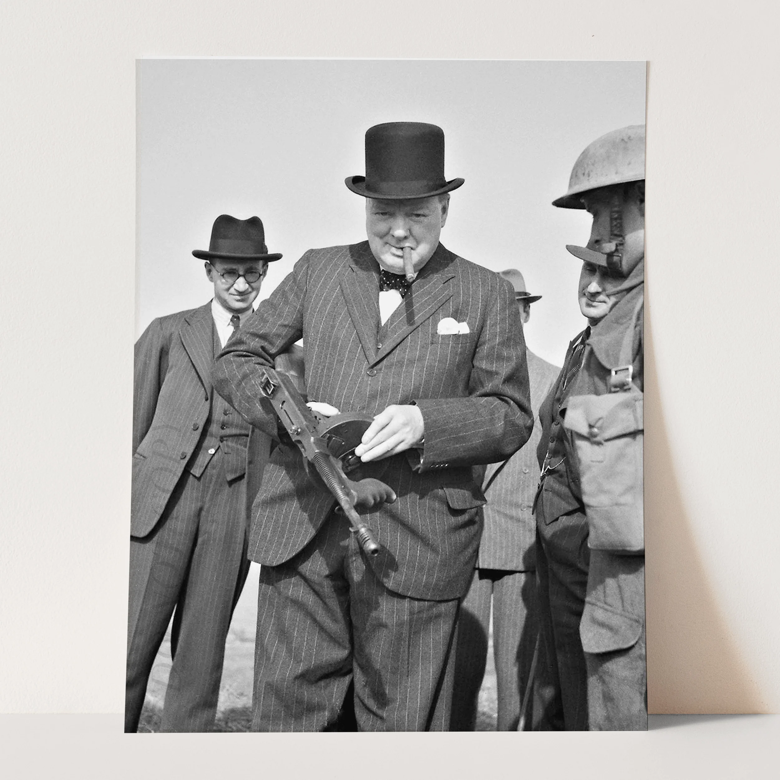 Winston Churchill With Tommy Machine Gun - Image 3