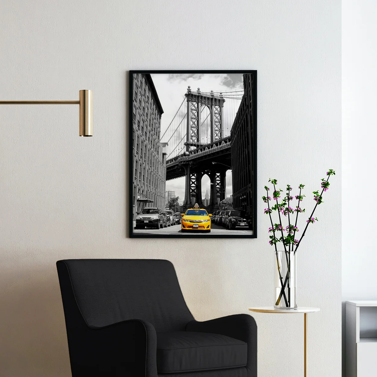 Yellow Taxi at the Brooklyn Bridge - Image 2