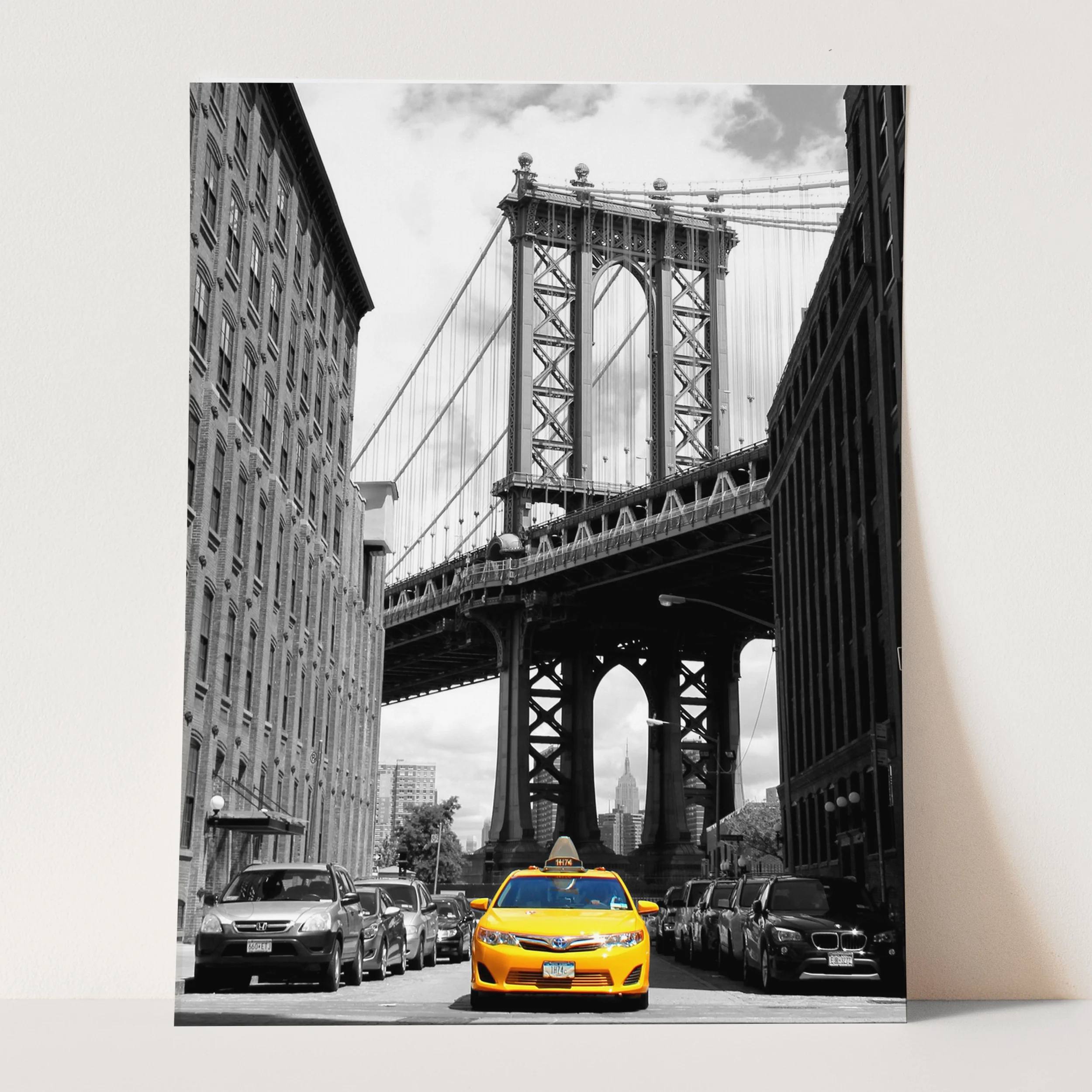 Yellow Taxi at the Brooklyn Bridge - Image 3